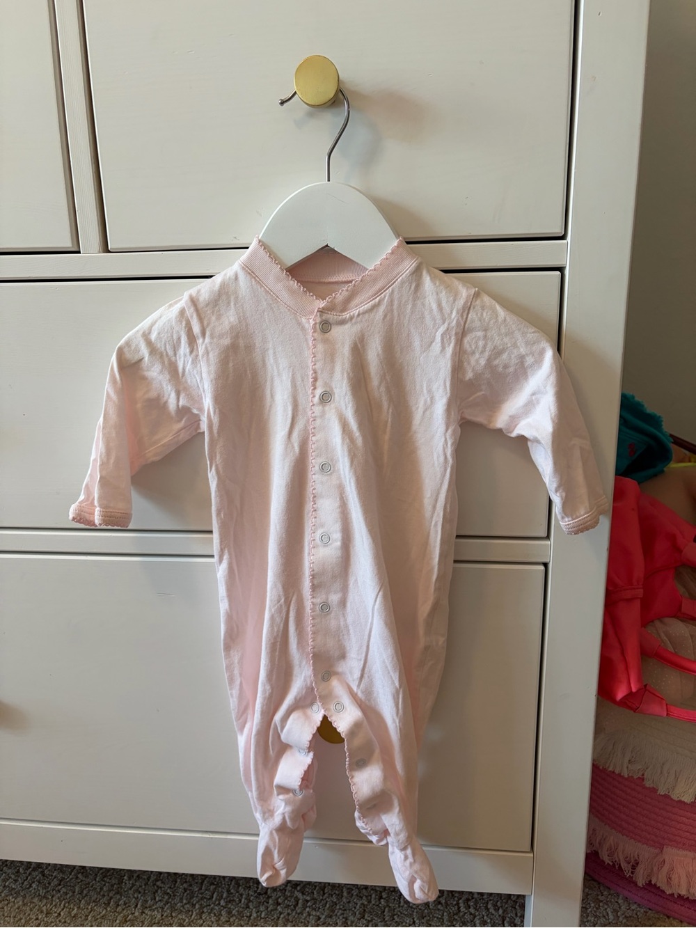 Kissy Kissy Pink Footie 6-9M Pima Cotton Lightweight Baby Sleeper